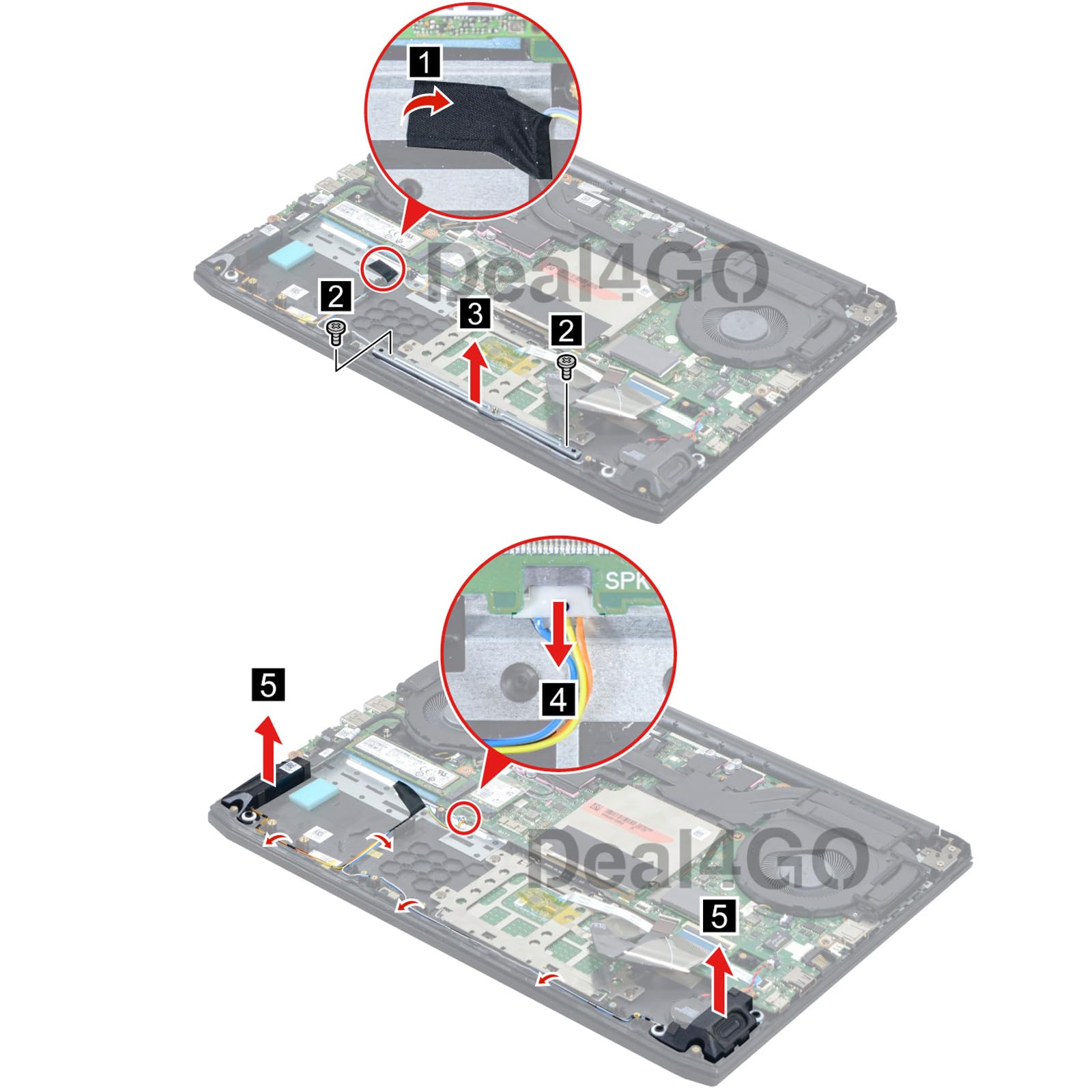 Deal4GO Gruppo altoparlante interno 5SB0S31954 PK230013U00 Ricambio per Lenovo IdeaPad Gaming 3 15 15ACH6 82K2, 15IHU6, Yoga 6 13ALC7