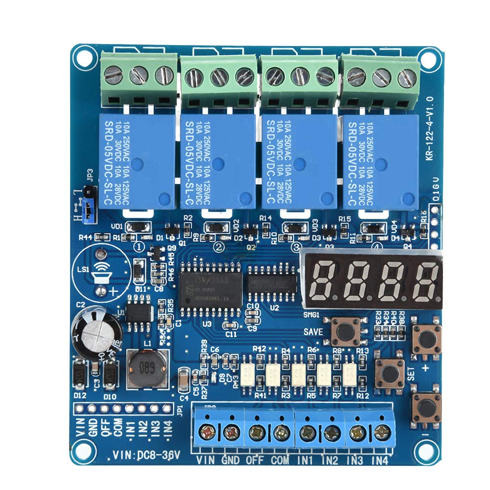 Modulo relè a tempo multifunzione componenti elettronici moduli 8-36 V a 4 canali multifunzione relè di ritardo relè scheda di interfaccia optoaccoppiatore LED
