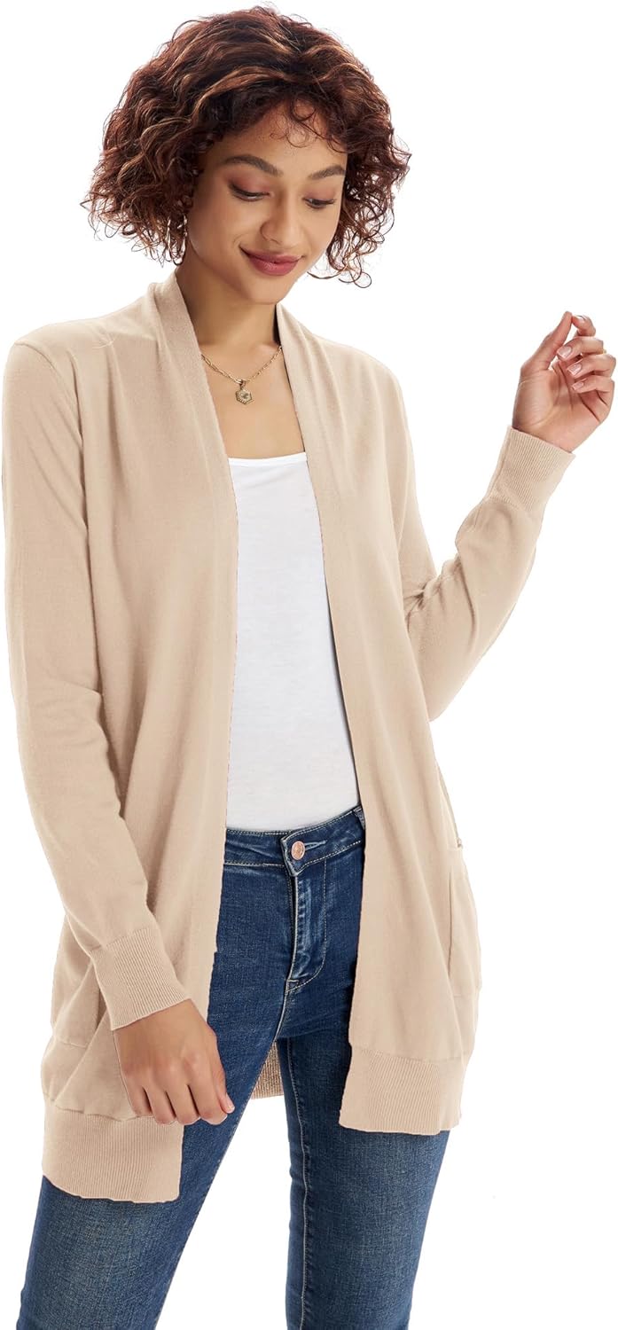 GRACE KARIN Women Lightweight Cardigan Sweaters with Pocket Long Sleeve Shrugs - Image 3