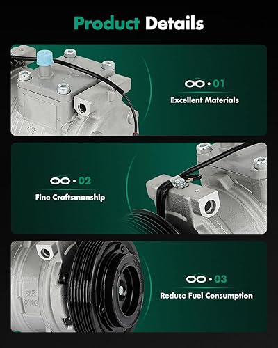 Vista 631 de SCITOO Bomba de compresor de CA 1999-2005 para S-uzuki Grand Vitara 2.5L 1995-1998 para S-uzuki Esteem 1999-2001 para S-uzuki Vitara 1.6L