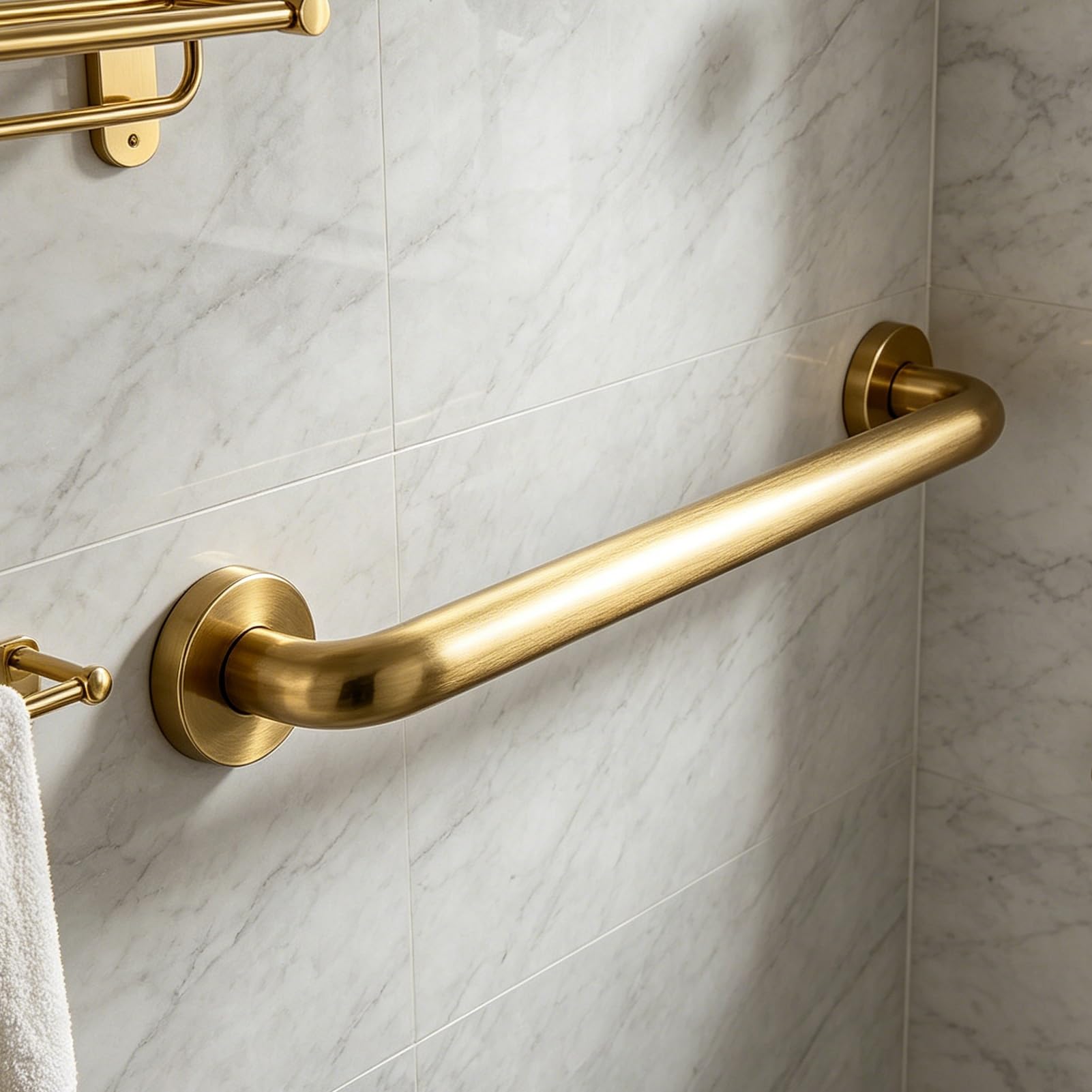 Barra De Apoyo Para Baño, Barras De Apoyo De Acero Inoxidable Para Bañeras Y Duchas, Manija De Baño Montada En La Pared Con Tornillos Ocultos, Servicio Pesado(120cm)