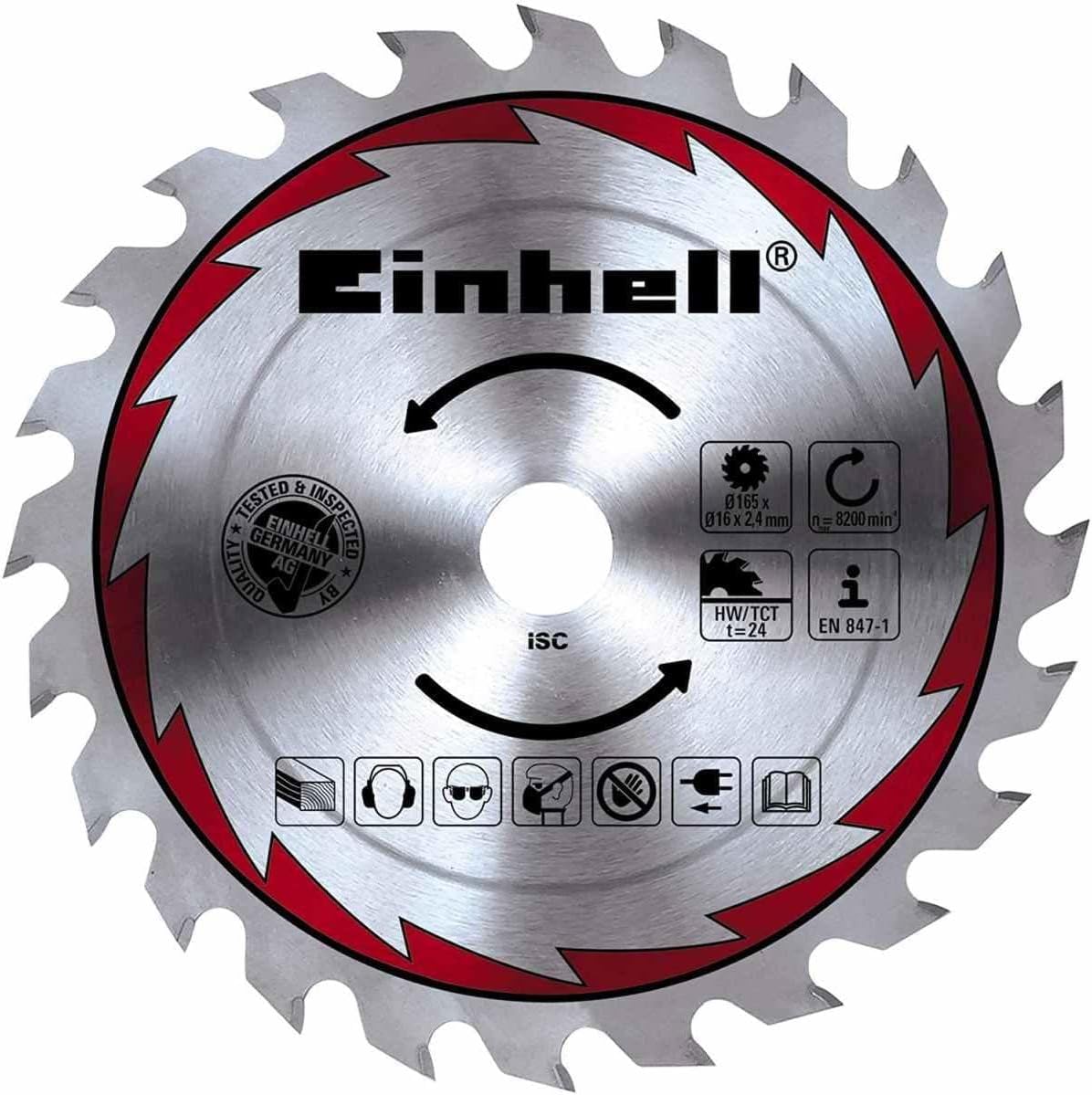 Einhell TE-CS 165 SEGA CIRCOLARE (tensione 230 V, 1200 W, giri al min. 5500, lama Ø165 x Ø16, taglio max 55 mm)