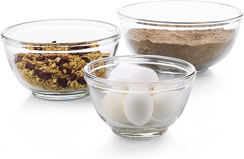 Miniatura 8 de Libbey Baker's Basics Juego de 8 Piezas de Platos de Vidrio para Hornear Cupcake Party con Tapas, Cuencos Redondos Pequeños de Vidrio, Cuencos