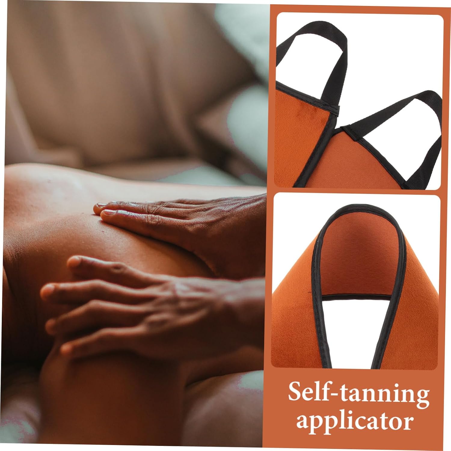 2Pcs Self Tanning Applicator Strip Flocking Tan Lotion Tool for Even Application Long Massage Strip for Back for Skin Types for Home Use