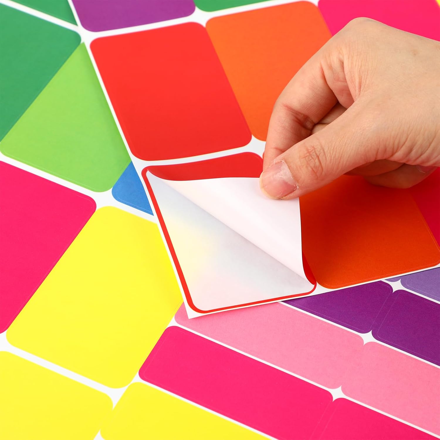 Tallew 10 Color Color Coding Labels Rectangle Colored Stickers Assorted Removable Stickers for Classrooms Offices Labeling Marking(Multicolor,0.5" X 0.75"、0.98" X 2.64"、2" X 3") - Image 3
