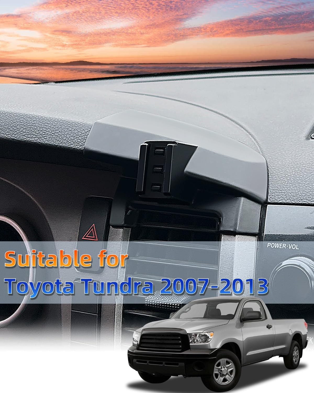 PZK Car Phone Mount for Toyota Tundra 2007 2008-2011 2012 2013 /Sequoia 2008-2011 2012 2013 Accessories Custom Air Vent Car Phone Holder Magnetic 15W Fast Wireless Charger Automobile Cradles