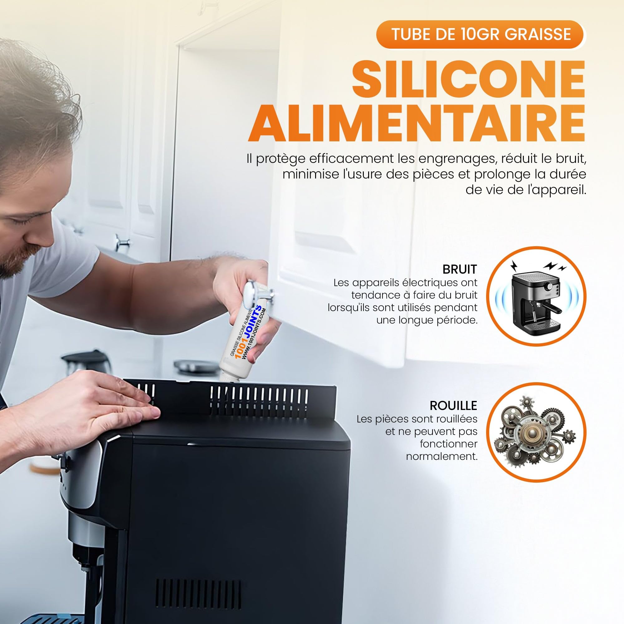 1 JOINT ENTRETIEN DIFFUSEUR MACHINE À CAFÉ REMPLACEMENT COMPATIBLE AVEC DELONGHI EAM ESAM ECAM ETAM MAGNIFIQUE INTENSE ETC… (BROSSE) (BROSSE)