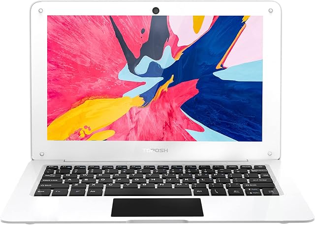 TOPOSH 10.1 Inch Windows 10 Laptop PC Mini Computer Notebook 2GB RAM+32GB SSD Intel Atom X5-Z8350 Quad-Core Graphics 1.92 GHz Supports TF Card Bluetooth 4.0 Wifi HDMI - White