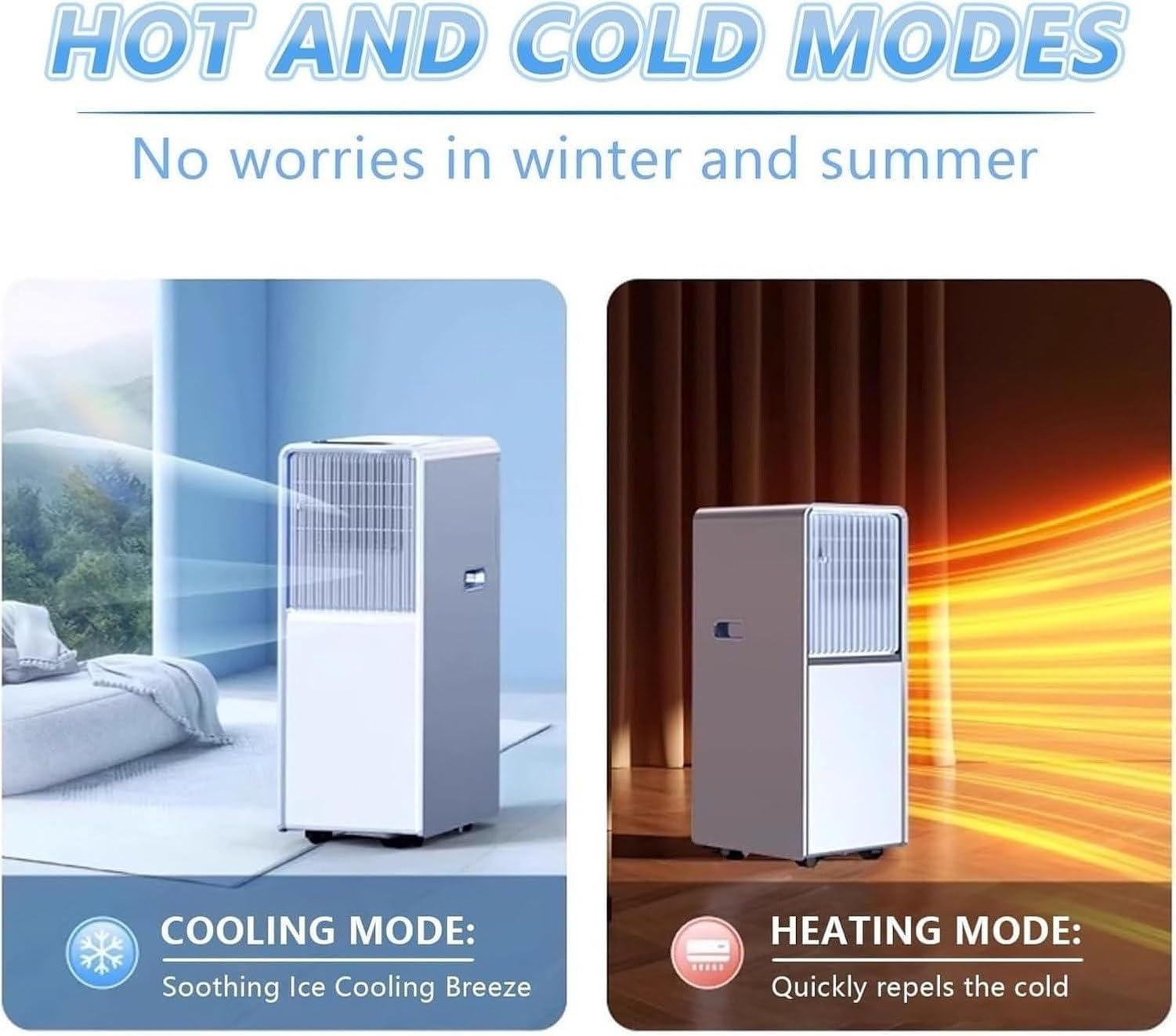 Aire Acondicionado Portátil Ventilador de Enfriamiento Inteligente para Habitaciones de hasta 30 m², Control Remoto Silencioso con Temporizador para Hogar Dormi, Style 2, Remote Control Model