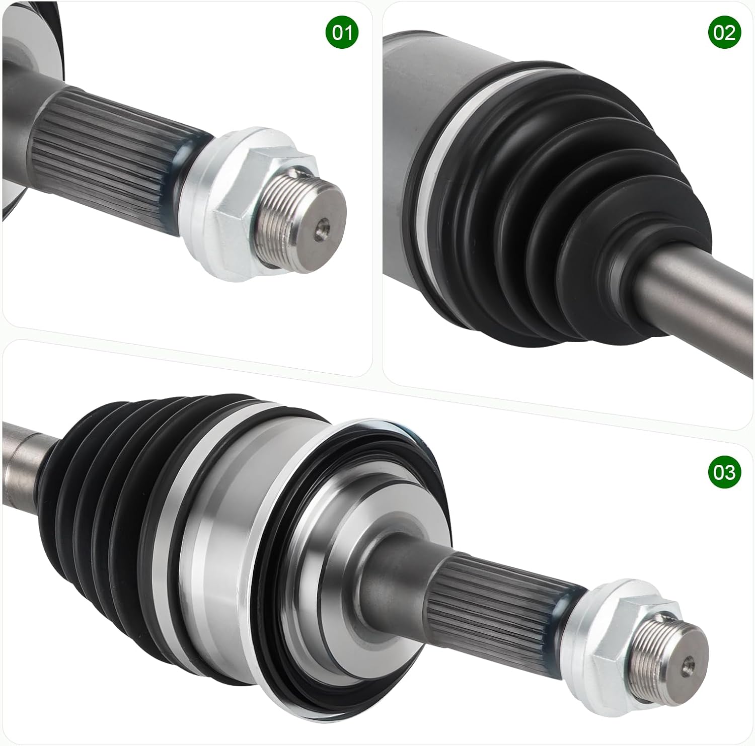 Pair (2) Front CV Axle Shaft Assembly (Only for 4WD) Fit for Toyota Tundra 2000-2006 4WD,Sequoia 2001-2007 4WD,Replace for 66-5194, Left Right Side