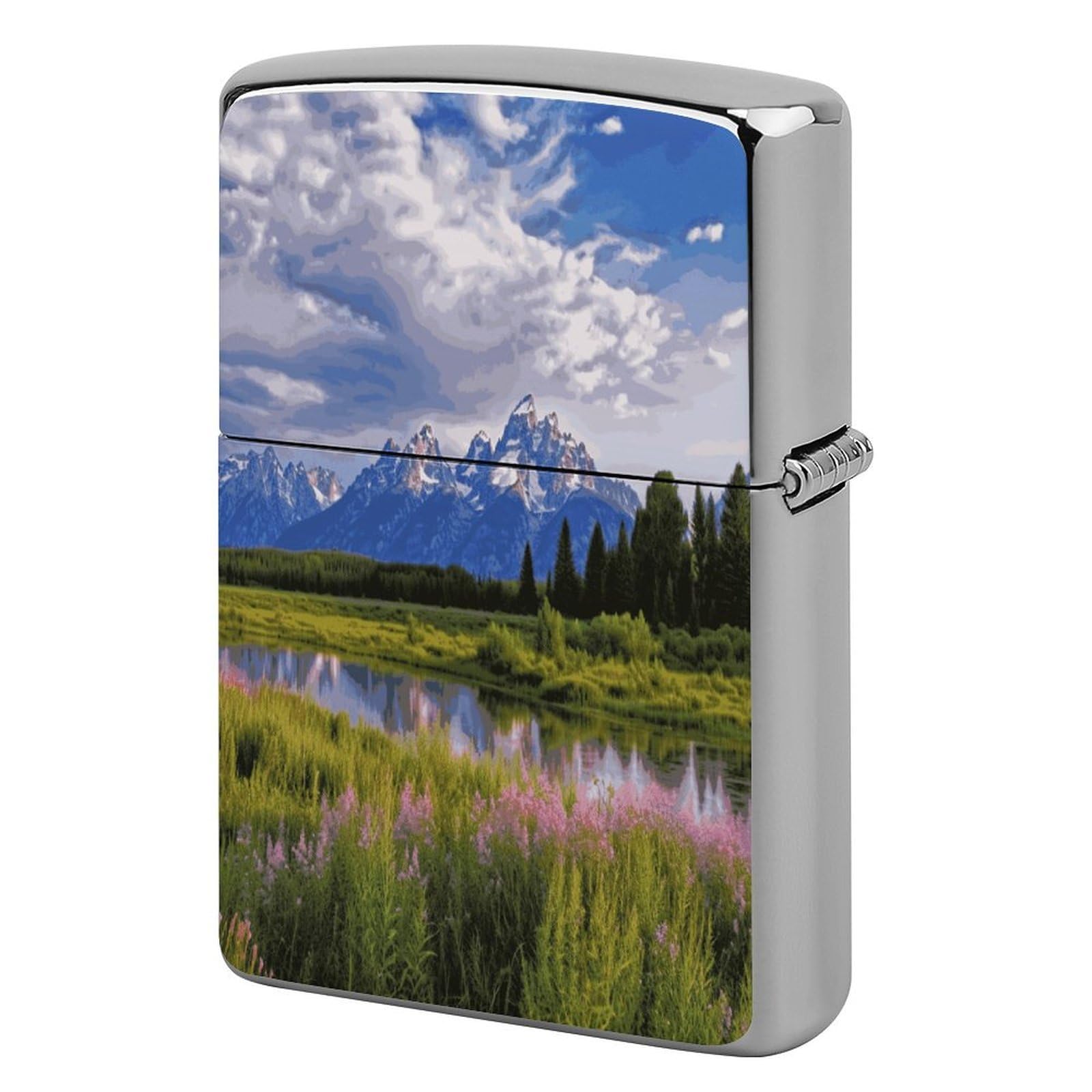 Fekiloot Style Grand Teton National Park Lighter Case Cover Metal Lighter Case