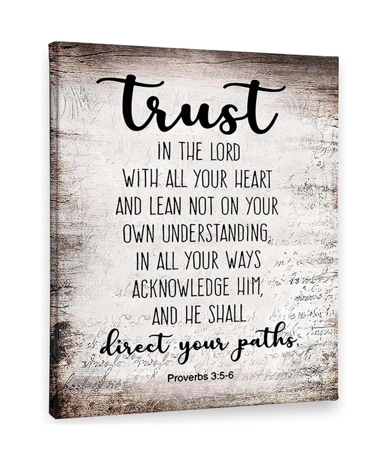 JRXFXEKW Proverbs 3:5-6 Trust In The Lord Bible Verse Christian Wall-Art Scripture Print Inspirational Decor for Home Church(Unframed,08x12inch(20x30cm))