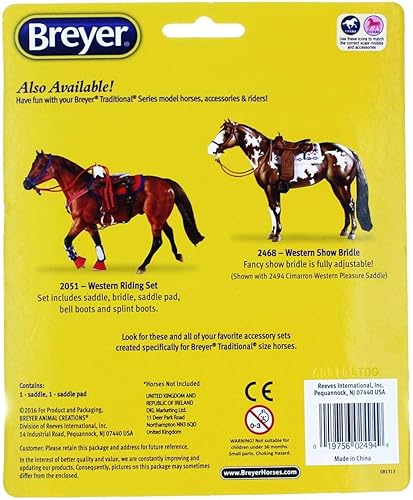 Miniatura 3 de Breyer Silla de montar tradicional Cimarron Western Pleasure (escala 19), 6.5 pulgadas de largo x 7.875 pulgadas de alto