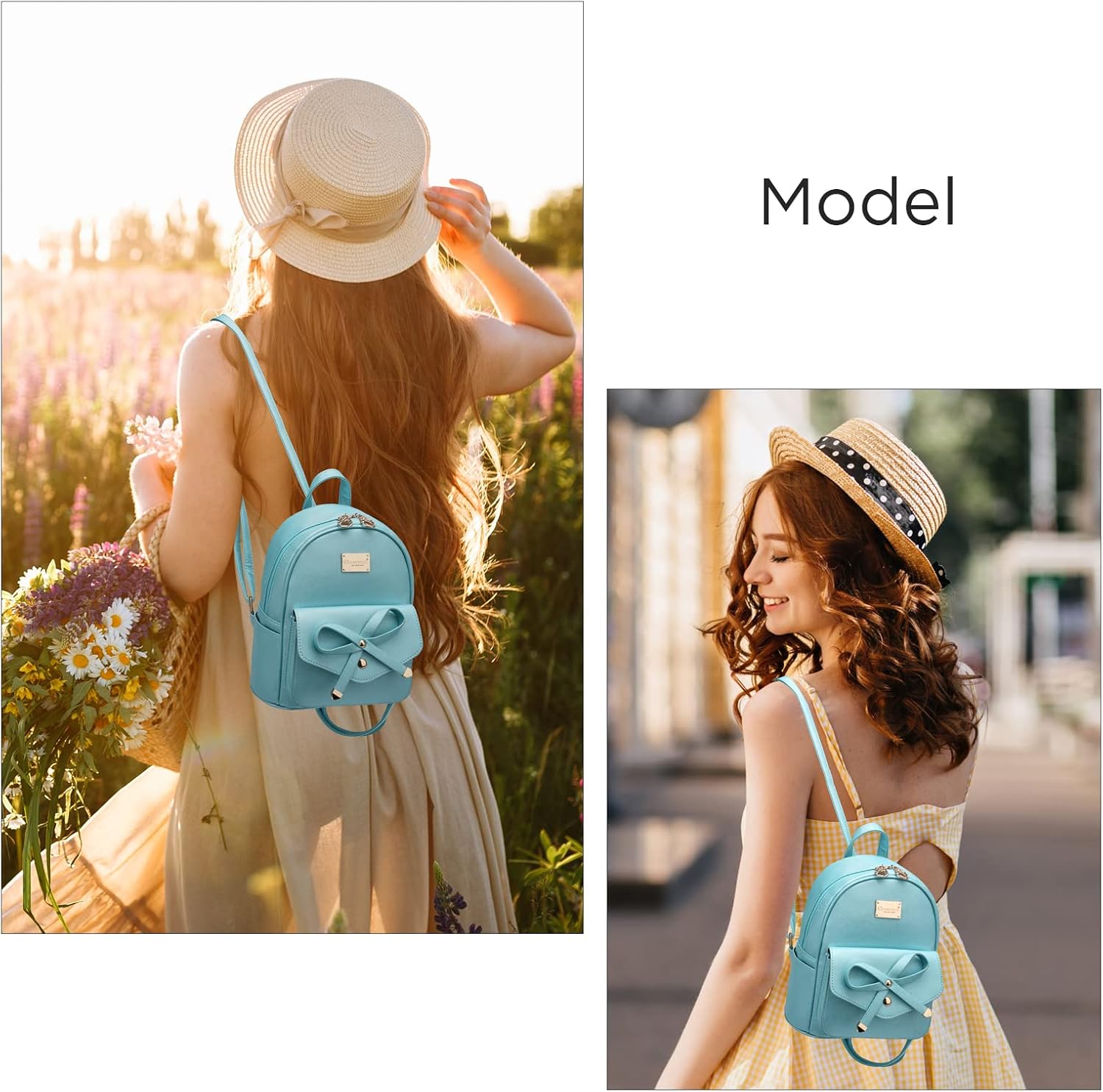 I IHAYNER Girls Bowknot Cute Leather Backpack Mini Backpack Purse for Women - Image 7