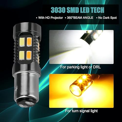 Miniatura 4 de HOCOLO 2 bombillas LED Switchback 1157 2057 2357 7528 BAY15D P215W Switchback 20SMD Chipsets luz de estacionamientoluces de circulación diurnaDRL