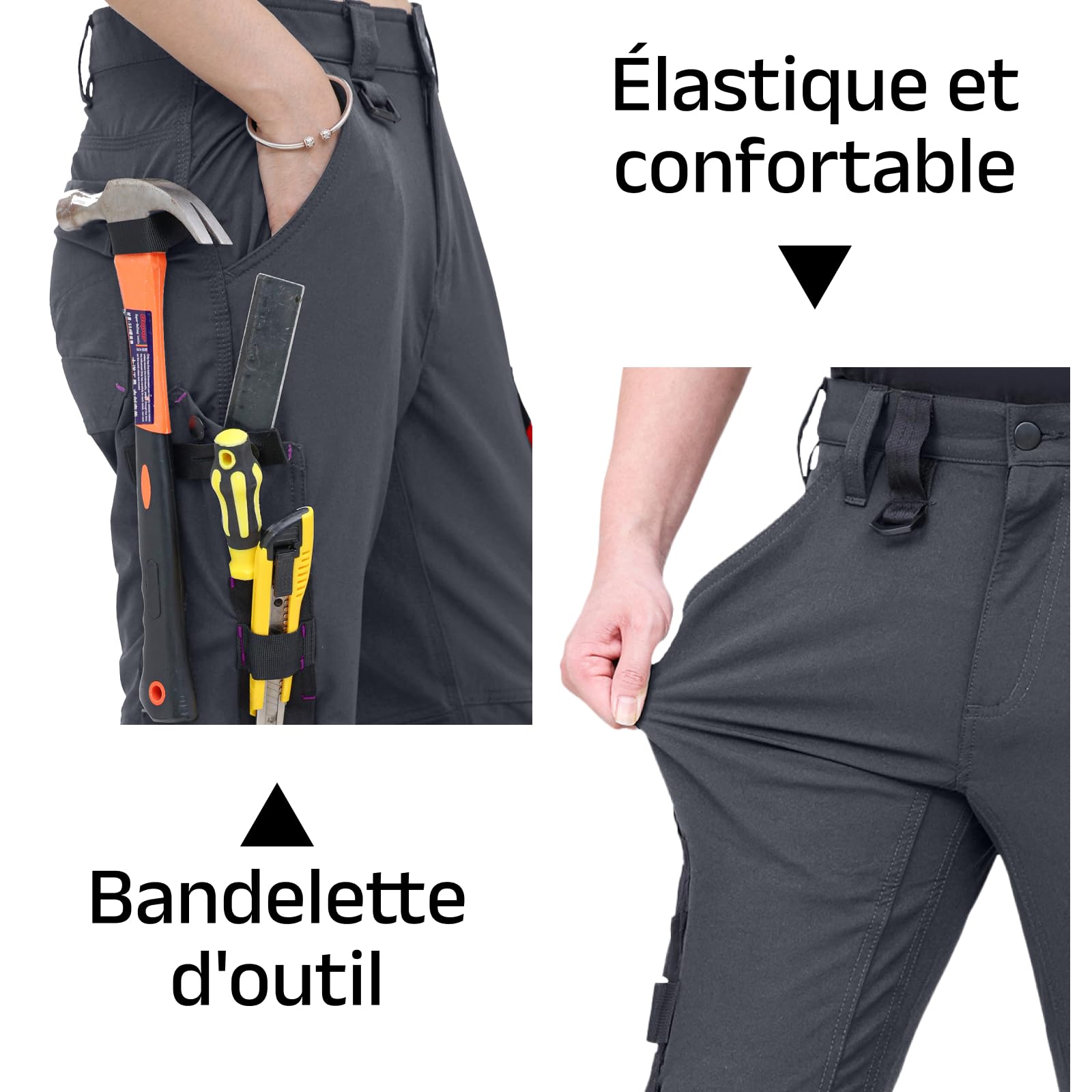 WORK IDEA Short de Travail Stretch pour Femme - Coupe ajustée - Élégance résistante pour Les Plus Hautes
