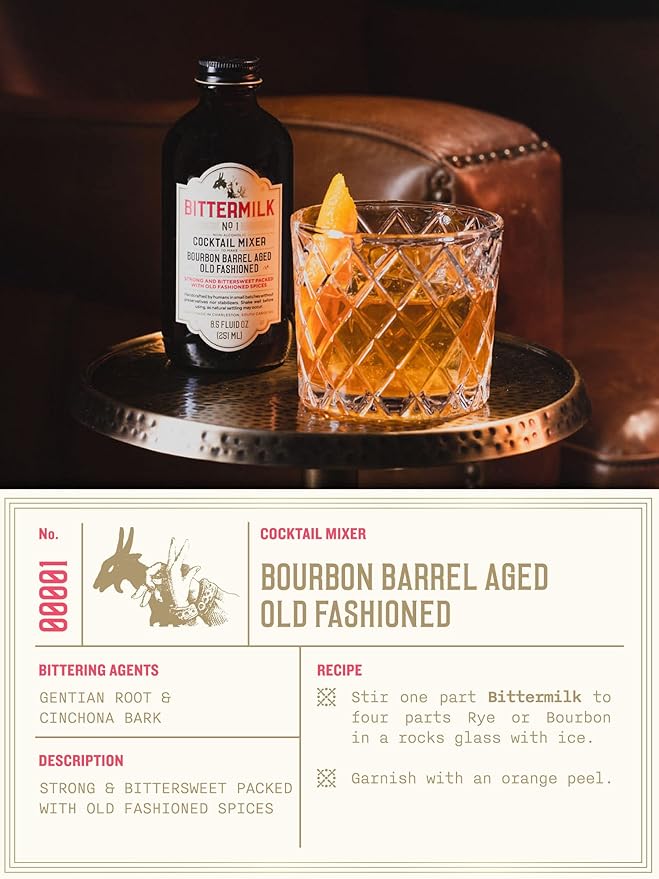 Bittermilk Old Fashioned Mix - Mezcla artesanal para cócteles miniatura 4
