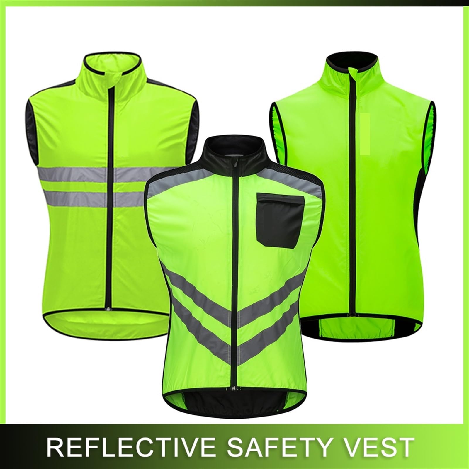 Chaleco Ciclismo Chalecos de seguridad reflectantes for ciclismo, chaleco deportivo sin mangas for hombre, ropa for carretera(04,EU XL (ASIA 2XL))