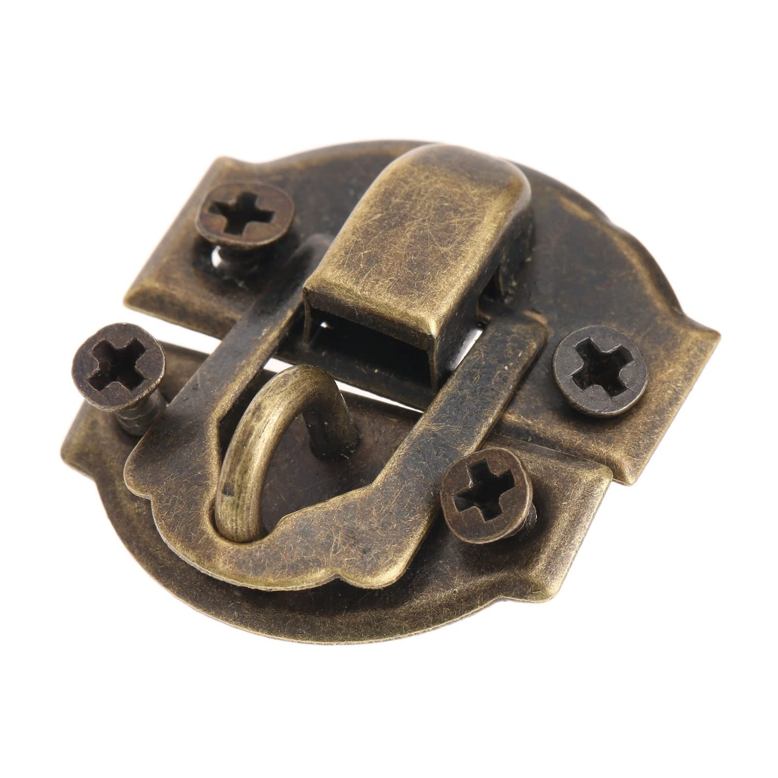 SFJSFIMQ Latch Lock Hasps Latch Locks Metal Padlock Hasp Antique Bronze Wooden Jewelry Box Case with Nails Furniture Hardware