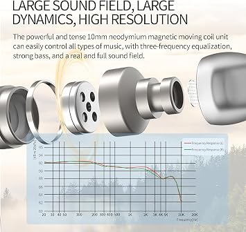Soundmagic E80D - In Ear Isolating USB-C High Definition Earphones with Integrated DAC and Microphone for Apple and Android Devices - Silver