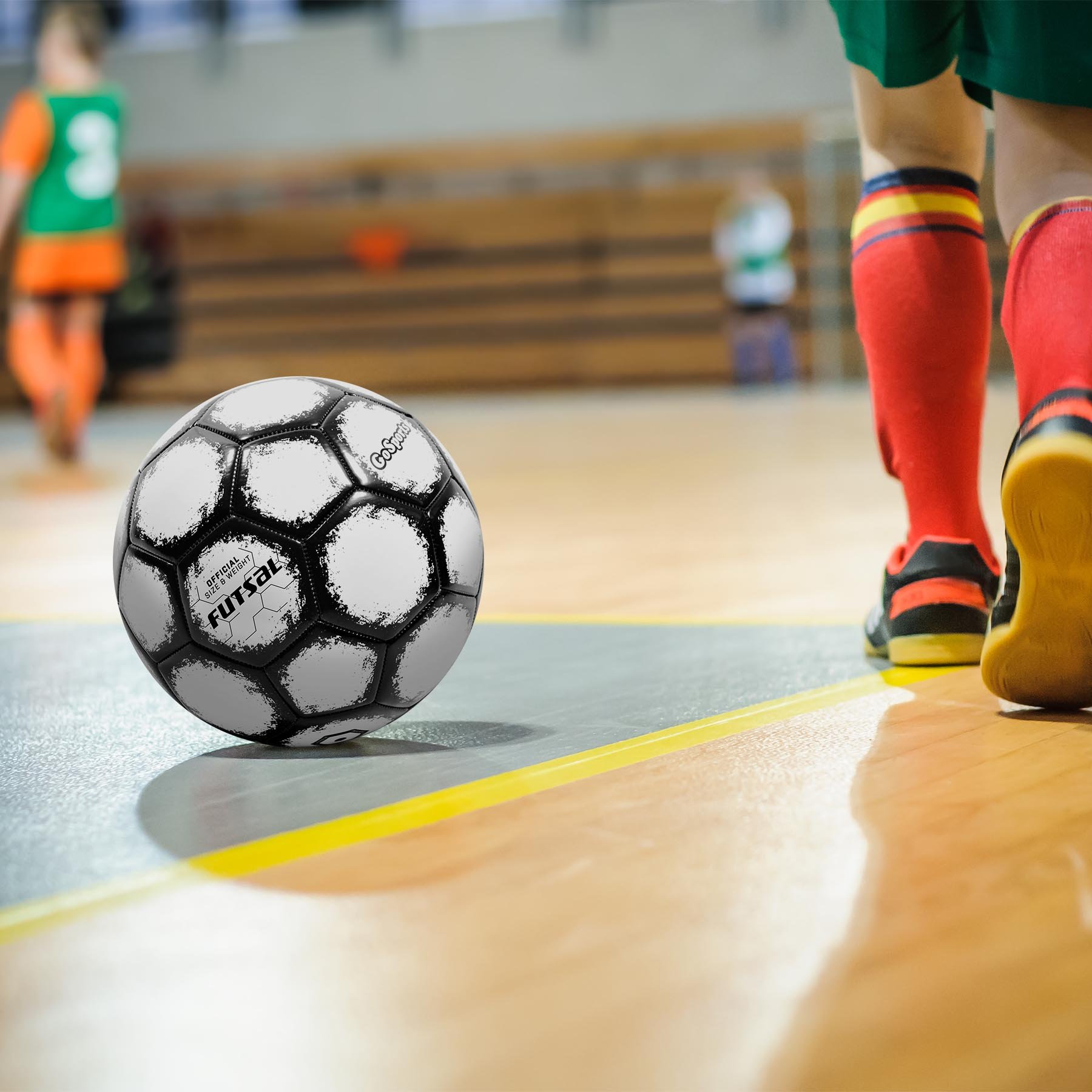 Gosports Futsal Ball con Pompa Premium – regolamento Dimensioni e Peso (Scegli Sfera Singola o Sei Pack con Mesh Bag