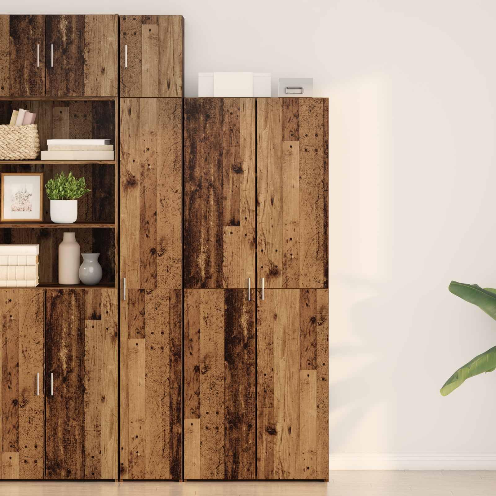 Mueble auxiliar rústico de madera de 70 cm con estantes para buffet de comedor
