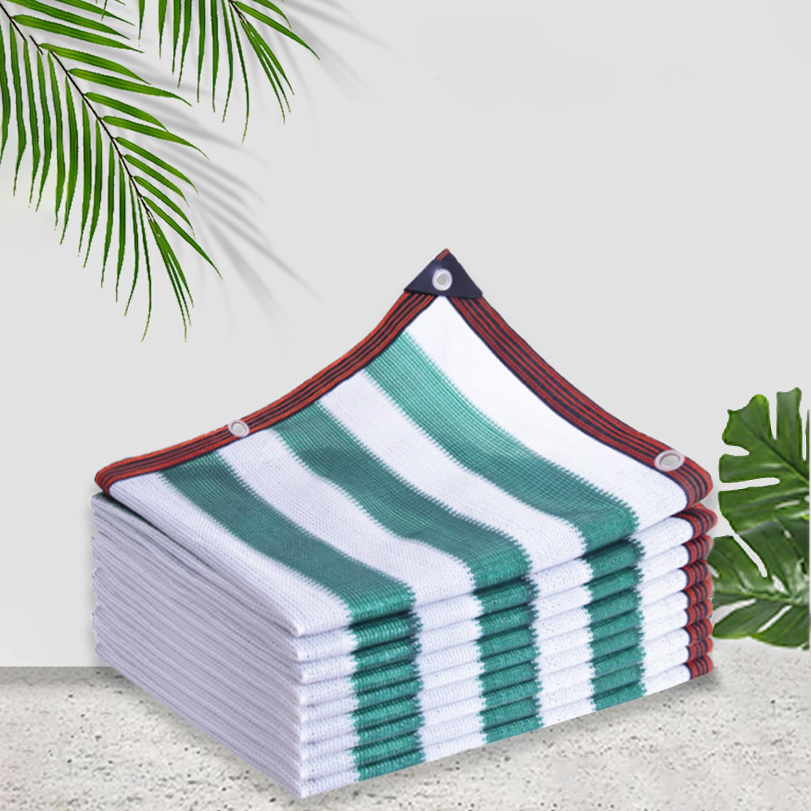 GJZQDKX Outdoor Shade Net UV Resistant Garden Canopy Breathable Eyelet Shade Cloth Tear-Resistant Windbreak 6x8m Green & White Perfect for Patio Backyard & Garden Use