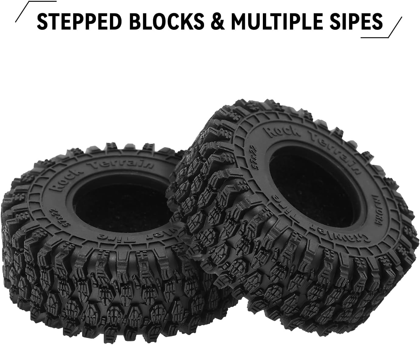 INJORA 1.0 Tires - 57 * 22mm S5 Super Soft Sticky Crawler Tires for TRX4M Axial AX24 SCX24 FCX24 Enduro24 Upgrade,T1016