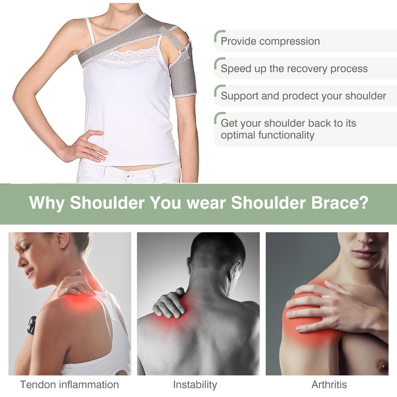 Cabestrillo para Brazo, Cabestrillo para Brazo, inmovilizador de Hombro, Soporte ortopédico, Cabestrillo para Brazo, inmovilizador para Soporte de Lesiones, Alivio del Dolor