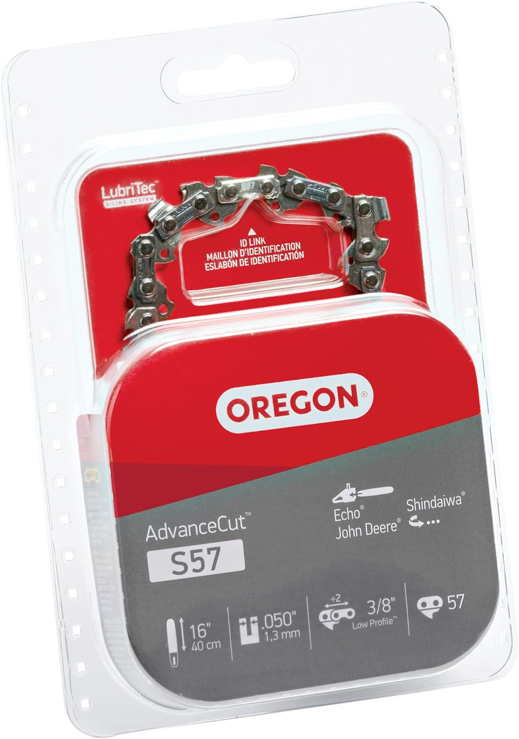 Oregon S57 AdvanceCut Replacement Chainsaw Chain for 16-Inch Guide Bar, 57 Drive Links, Pitch: 3/8" Low Profile, Low Vibration, .050" Gauge