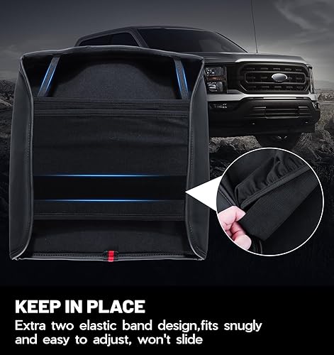 Miniatura 47 de Funda de consola central para Ford F150 F250 F350 F450 F550 2015-2025 con asiento de salto 40/20/40, cubierta de consola central de piel sintética