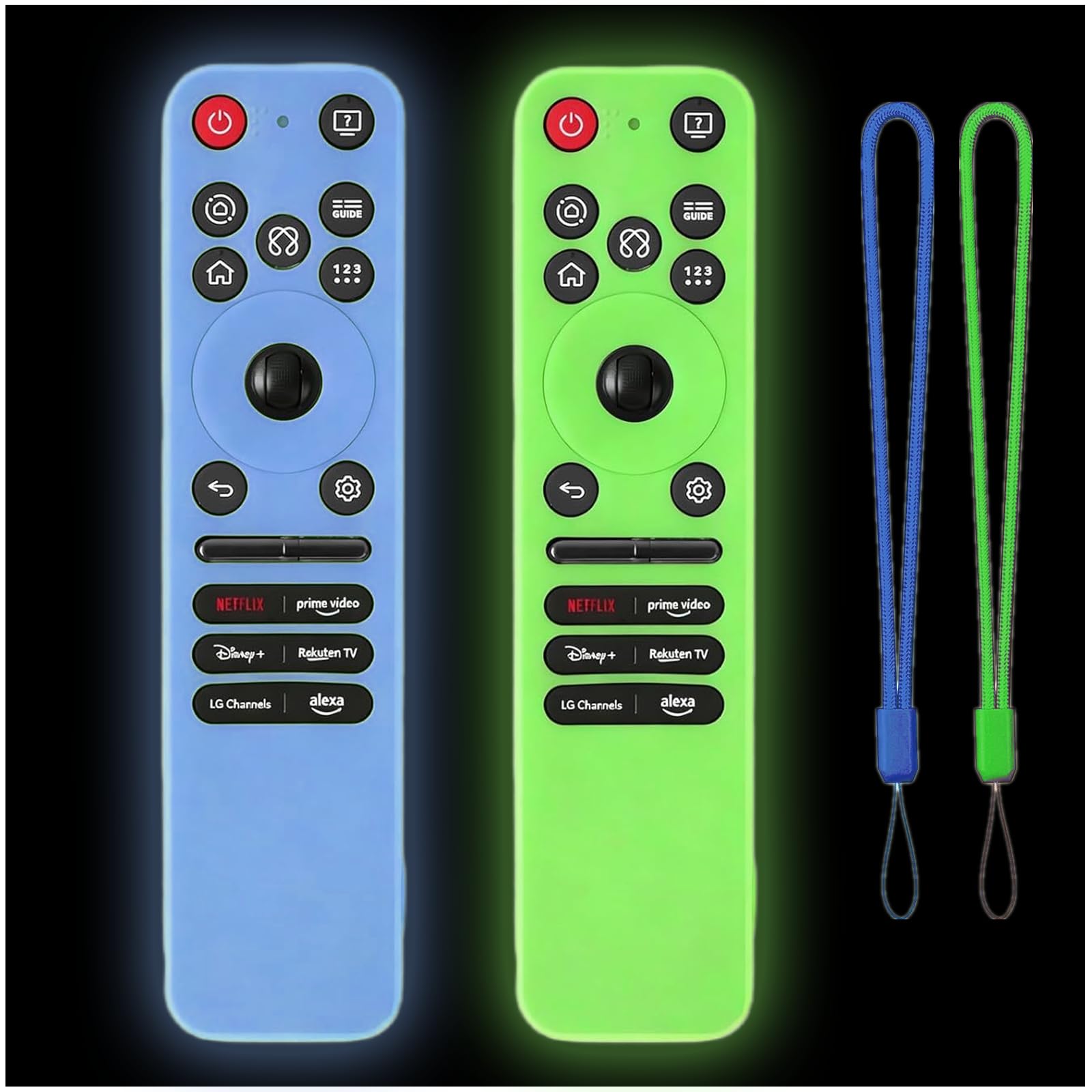 Gavyqier 2Pack Silicone Protective Controller Sleeve Compatible with 2025 LG OLED TV Series,Remote Cover for LG MR25GA Magic Glow in The Dark - 1