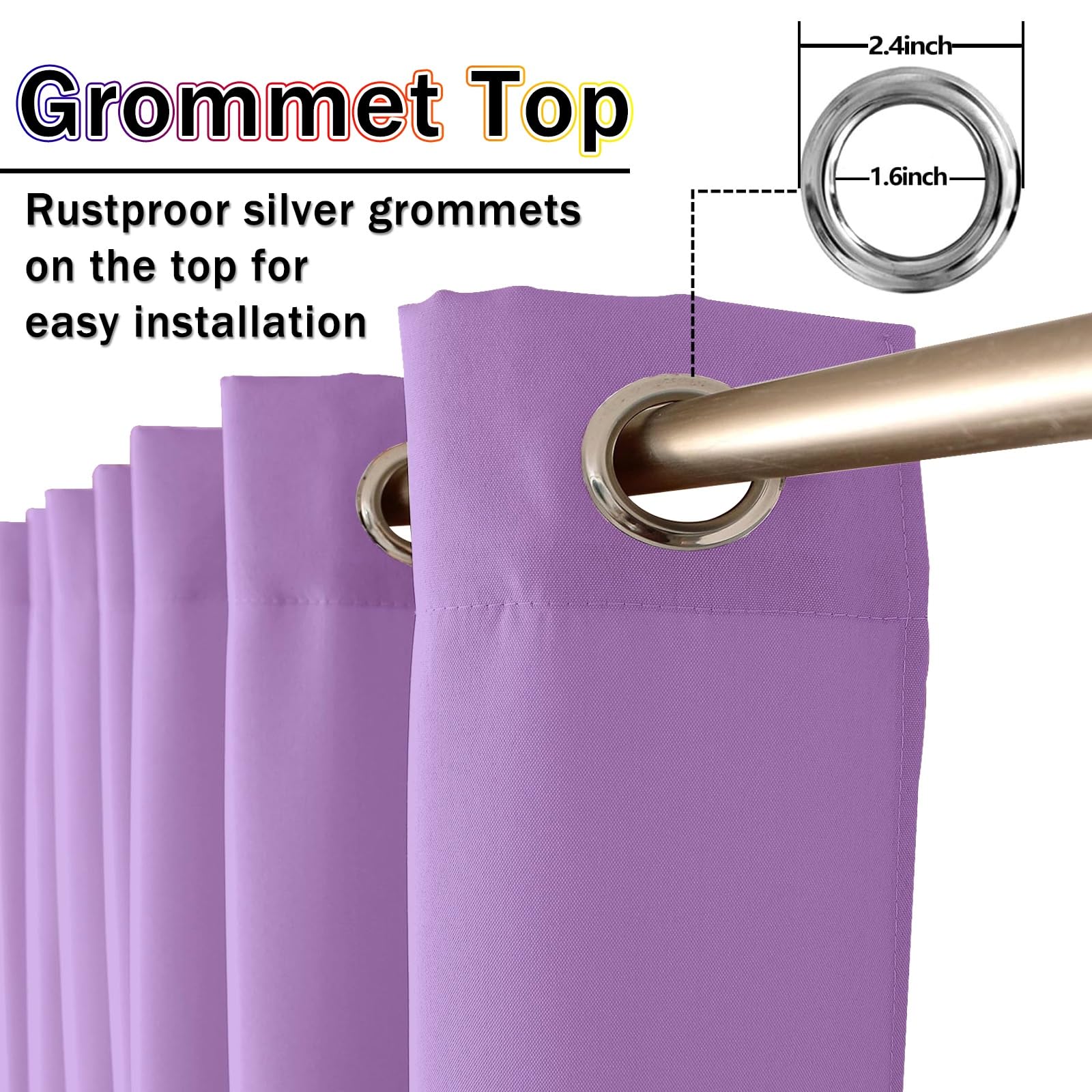 Gardinen Blickdichte Vorhänge 140 x 80 cm Isolierend Kälteschutz Sonnenschutz Verdunklungsvorhänge Hitzeschutz Thermogardine für Jedes Fenster, Lila