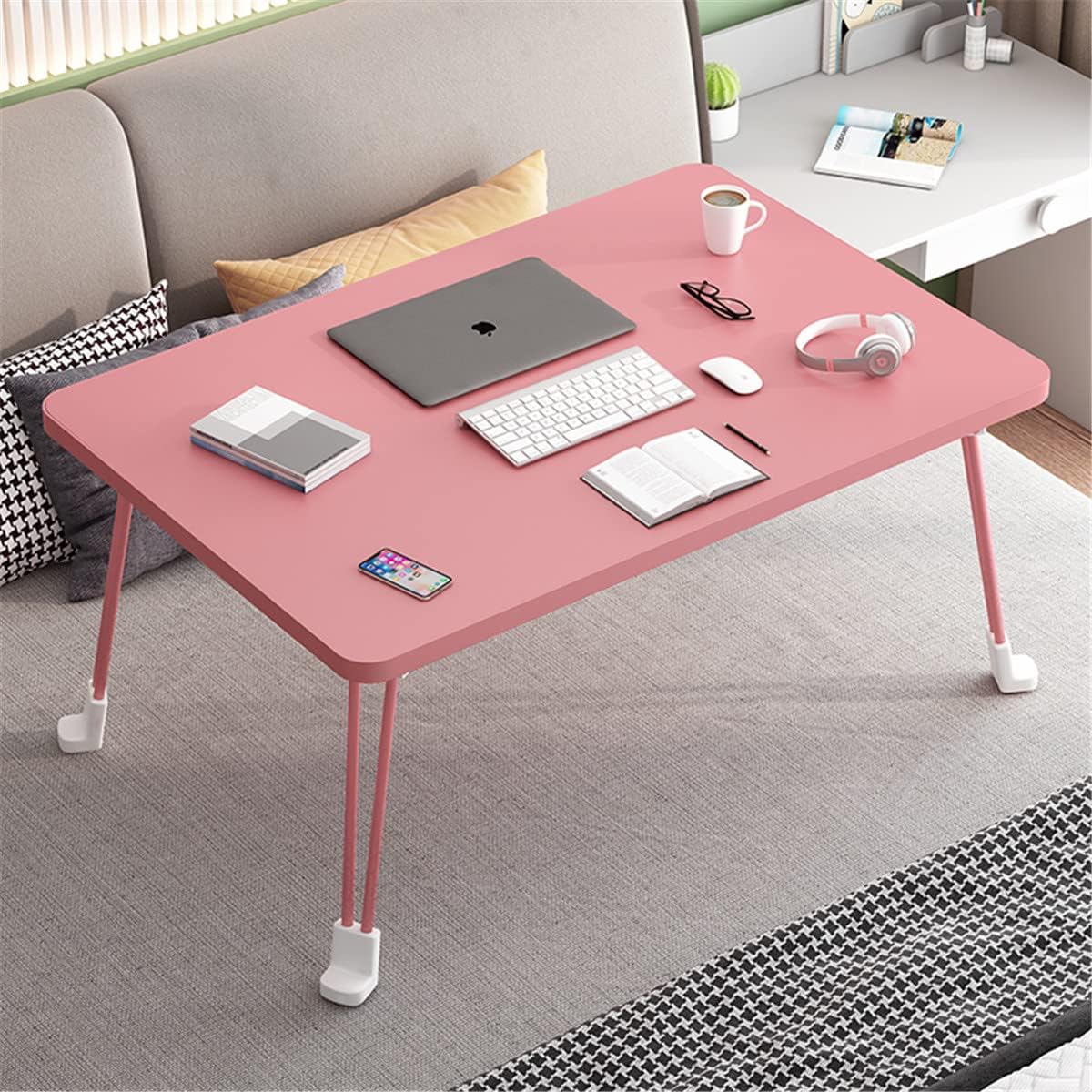 【2023 NEW Multi-functional Folding Table - Extremely Stable】Folding table computer desk floor table, folding table, bed table, low table, folding mini table, table for single living, multi-functional