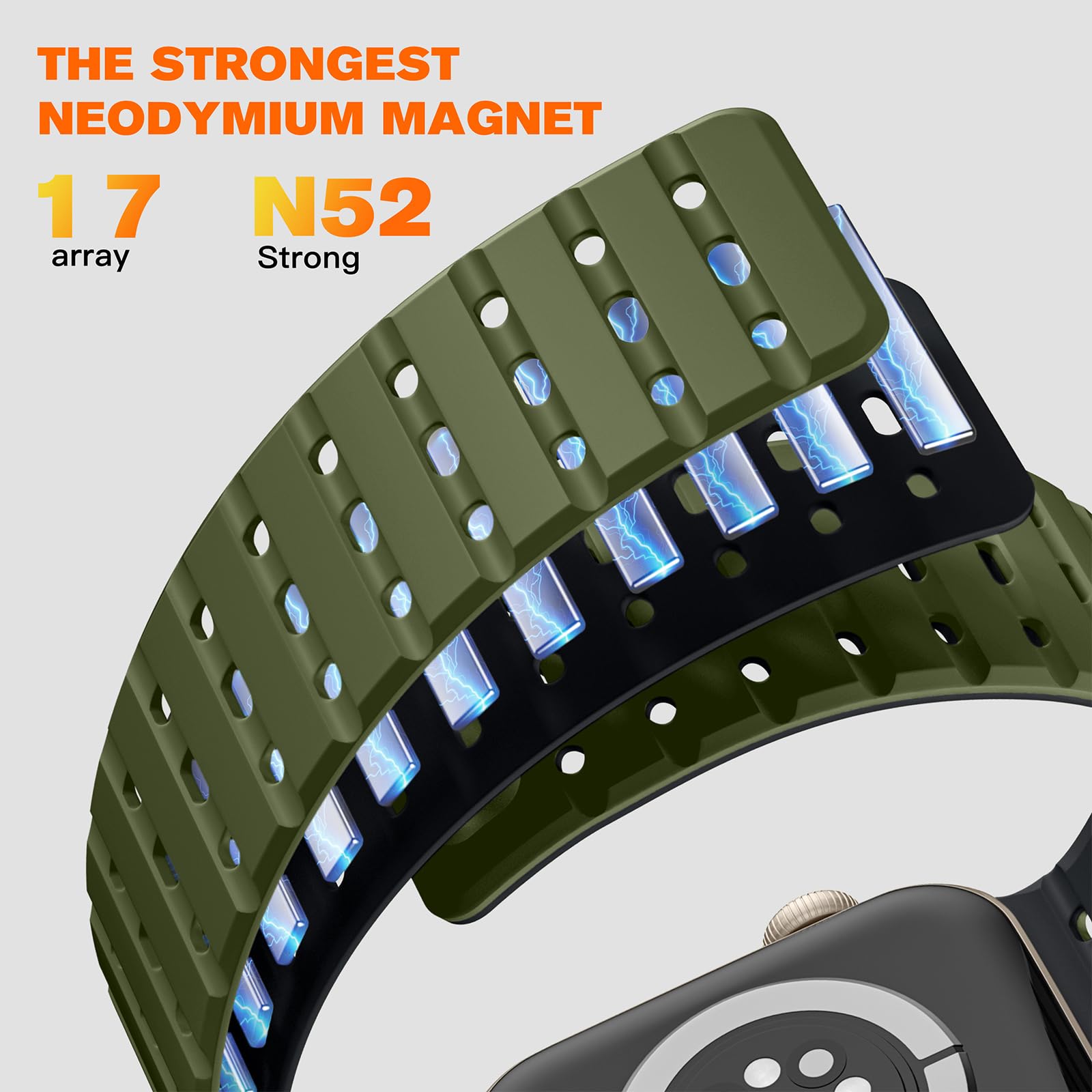 Bandletic Magnetic Strap Compatible with Apple Watch Strap 45mm 44mm 46mm 49mm 42mm - Image 4