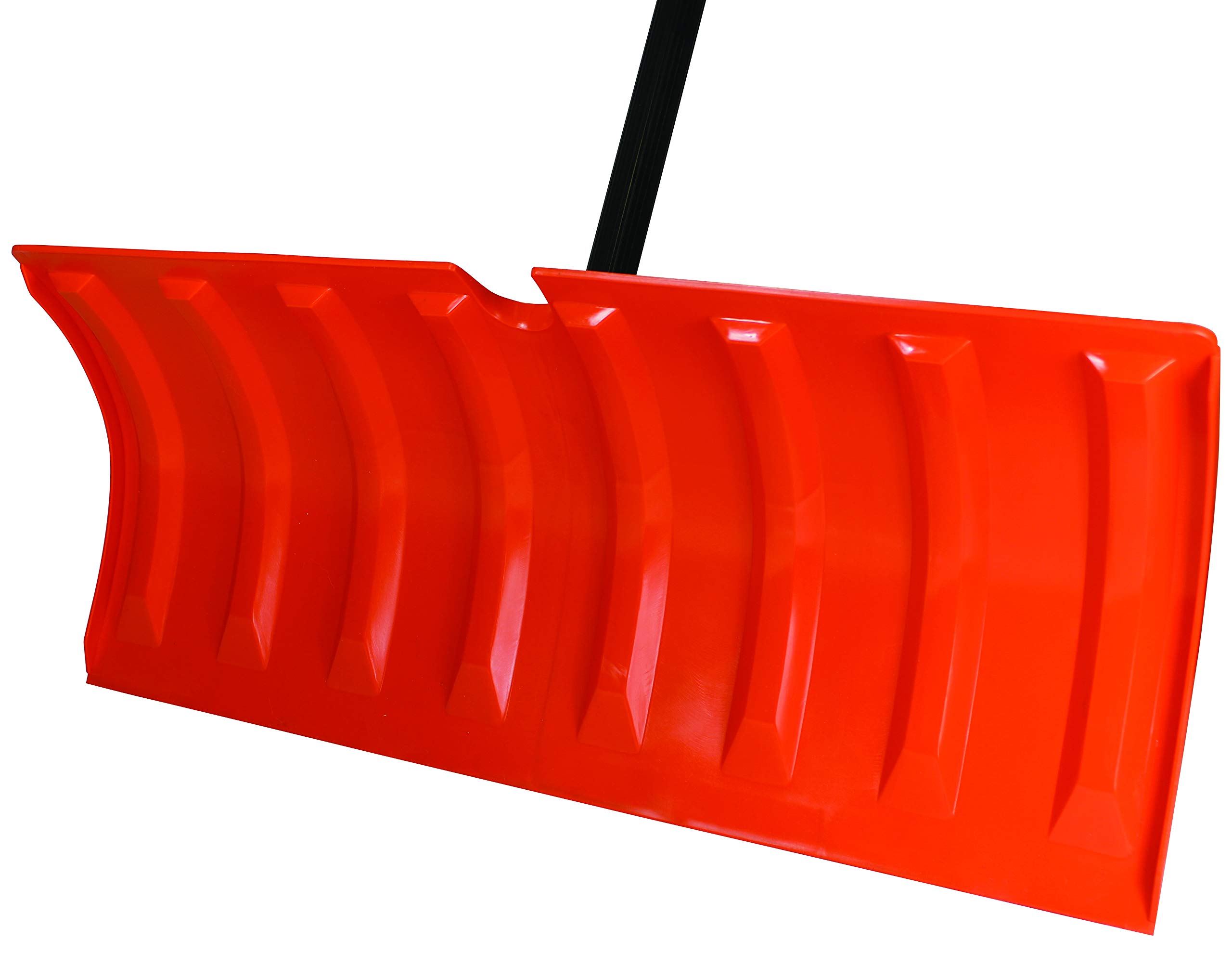 Bigfoot 1271-1 27" Pusher Metal Handle-Large D Grip Snow Shovel, Orange