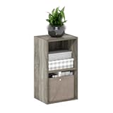 Furinno PASIR Book Shelf&comma; 2-Tier Modern Bookshelf&comma; Open Shelves Bookcase 9" x 12" x 21"&comma; for Living Room&comma; Bedroom&comma; Home Office&comma; French Oak