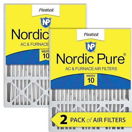 Nordic Pure 20x25x5 (4-3/8 Actual Depth) Lennox X6673 Replacement MERV 10 Pleated AC Furnace Air Filter, Box of 2