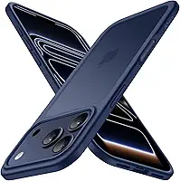 JETech Capa Fosca para iPhone 17 Pro Max 6,9 Polegadas, Proteção Contra Quedas de Nível Militar, Case Minimalista com Parte Traseira Translúcida Matte, Anti-Impressão Digital (Azul Escuro)