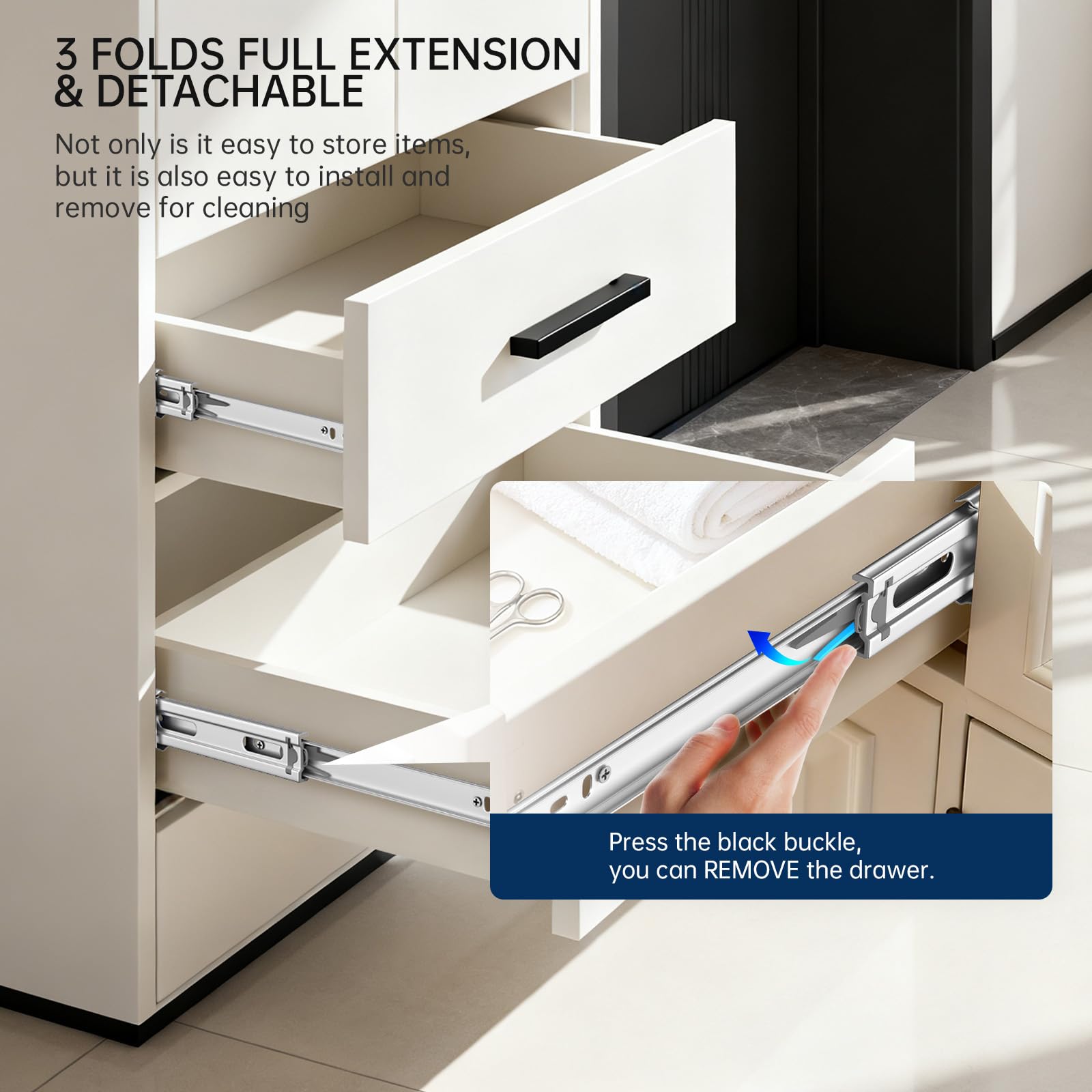 Soft Close Drawer Slides - Quiet & Heavy Duty -4 Soft Close Drawer Slides - Quiet & Heavy Duty -4