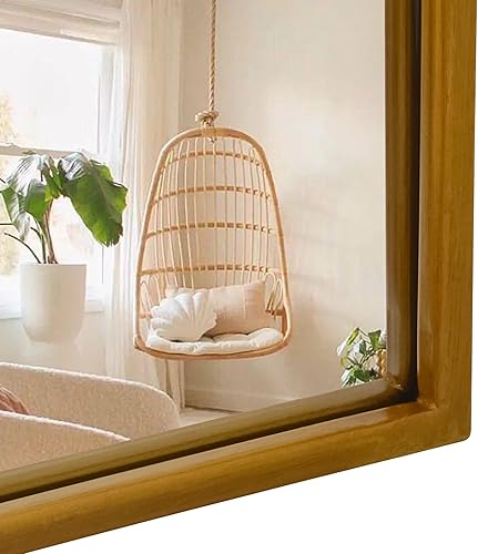 Miniatura 5 de Suidia Espejo de pared, rectangular de 24 x 36 pulgadas, espejos decorativos para ventana, marco de metal, decoración de pared de granja, espejo de