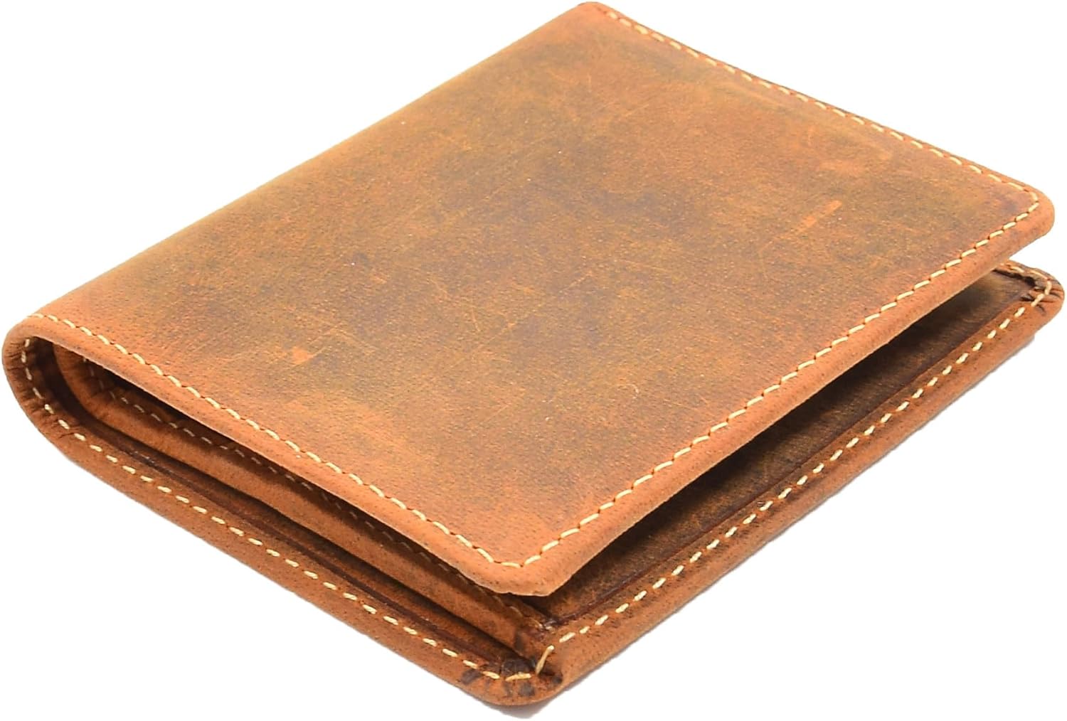 Mens Tan Colour Hunter Leather Wallet RFID Bifold HOL90