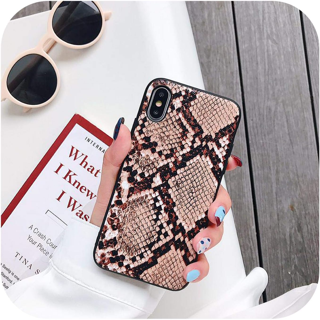 Retro Snake Skin Phone case Coque for iPhone 11 11pro XS Max Matte Soft TPU case for iPhone X XR XS 6 6s 7 8 Plus Cover fundas-B-for iPhone 8