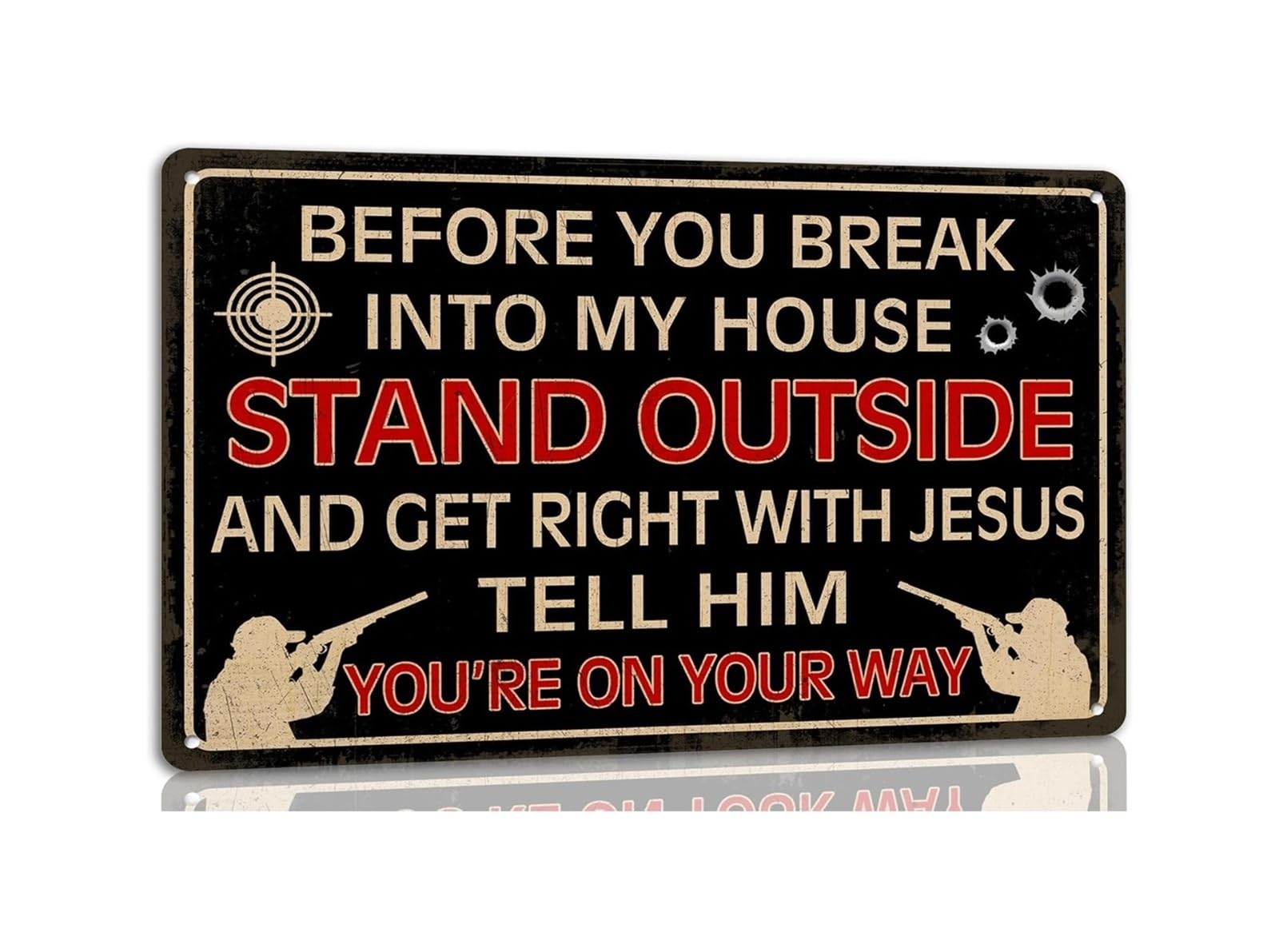 MQXFCZUX Funny Warning Metal Tin Sign Before You Break Into My House Vintage Humor Wall Decor for Farmhouse Home Garage Door Man Cave 8 X 12 inch