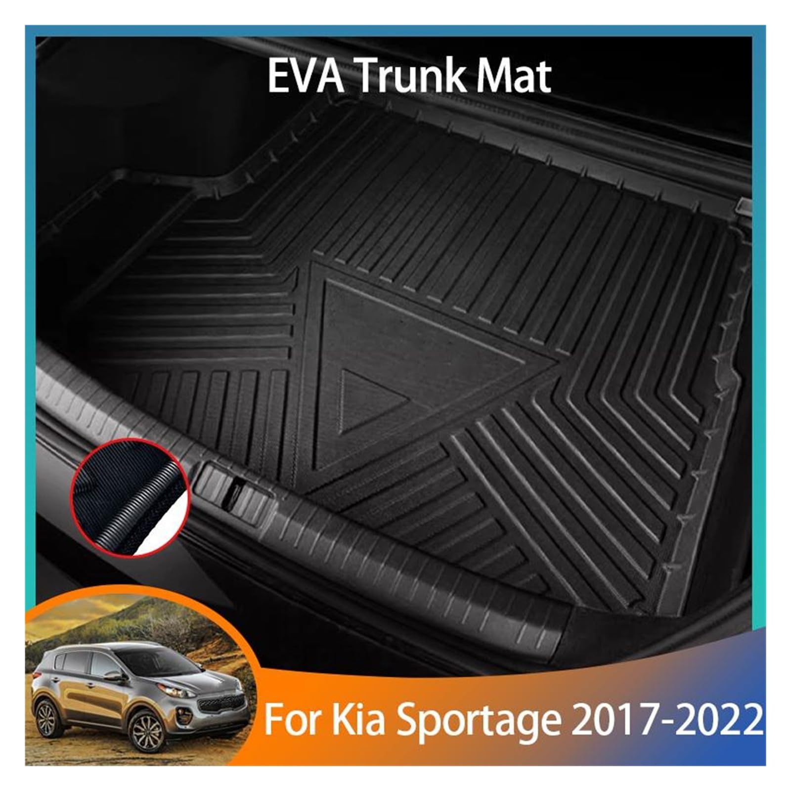 Pasuje do Ki-a Sportage 4 QL KX5 2017 2018 2019 2020 2021 2022 | Mata do bagażnika samochodu, ochronna podkładka do przechowywania, dywan