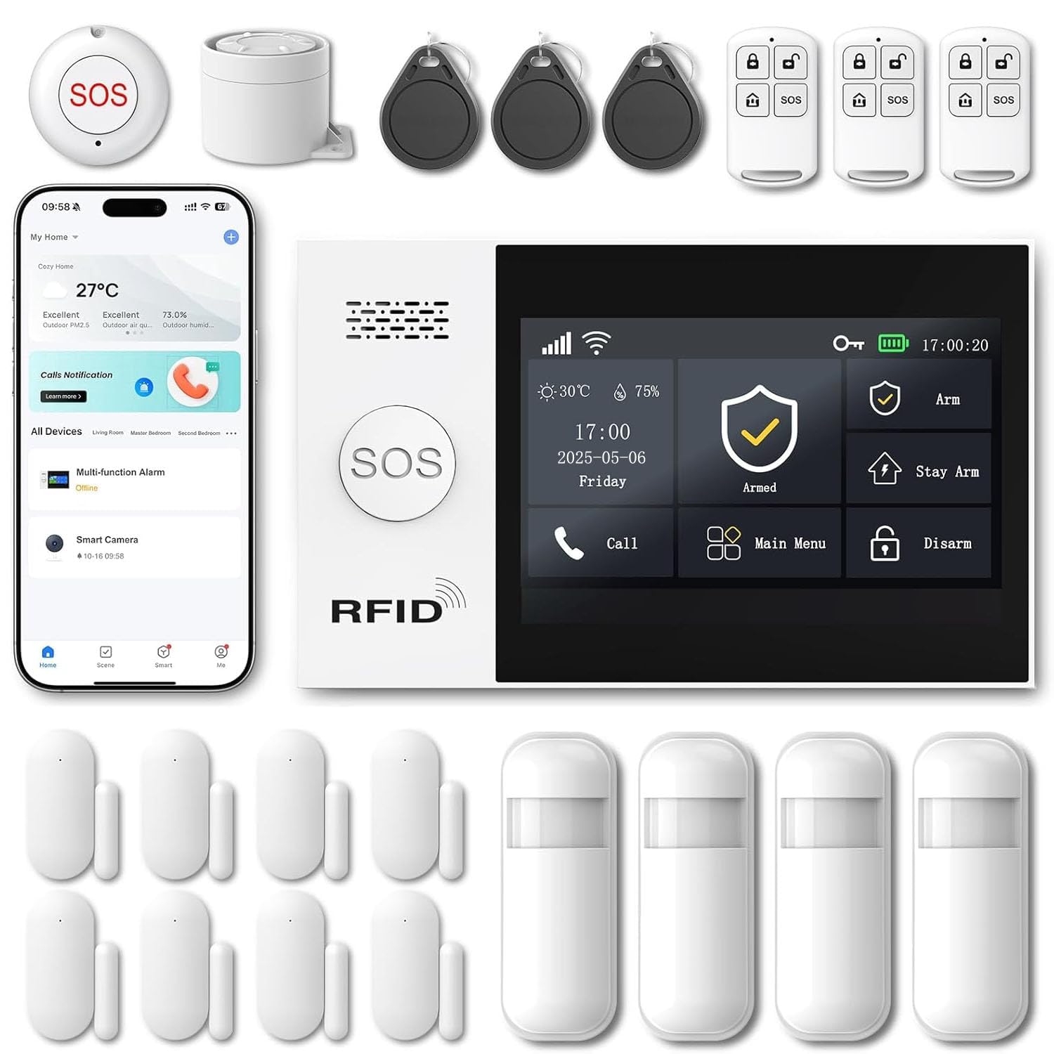 Wireless Home Security System - 24pc Kit -10 Wireless Home Security System - 24pc Kit -10