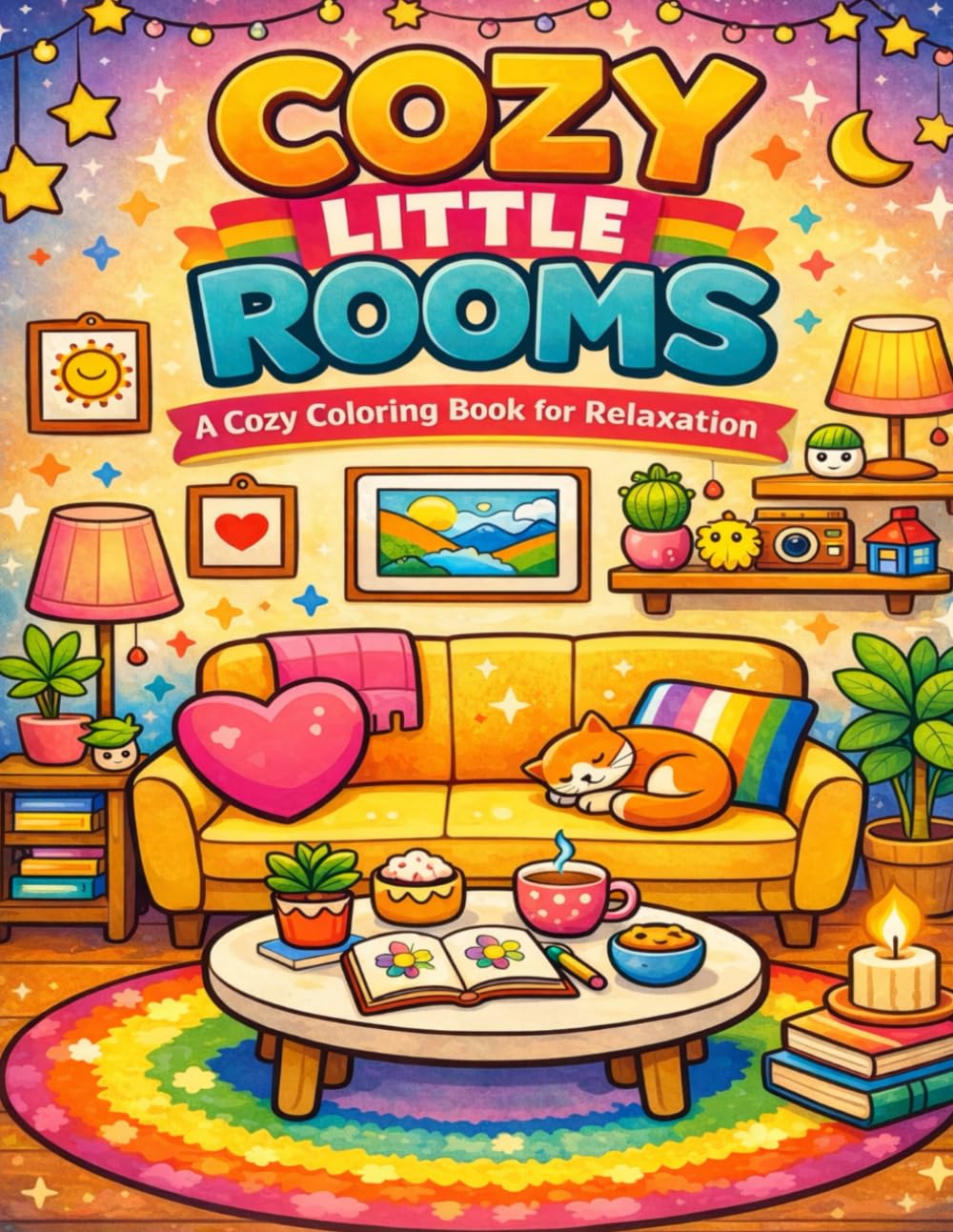 Cozy Little Rooms: A Relaxing Coloring Book Featuring Cute, Cozy Spaces to Color and Unwind
