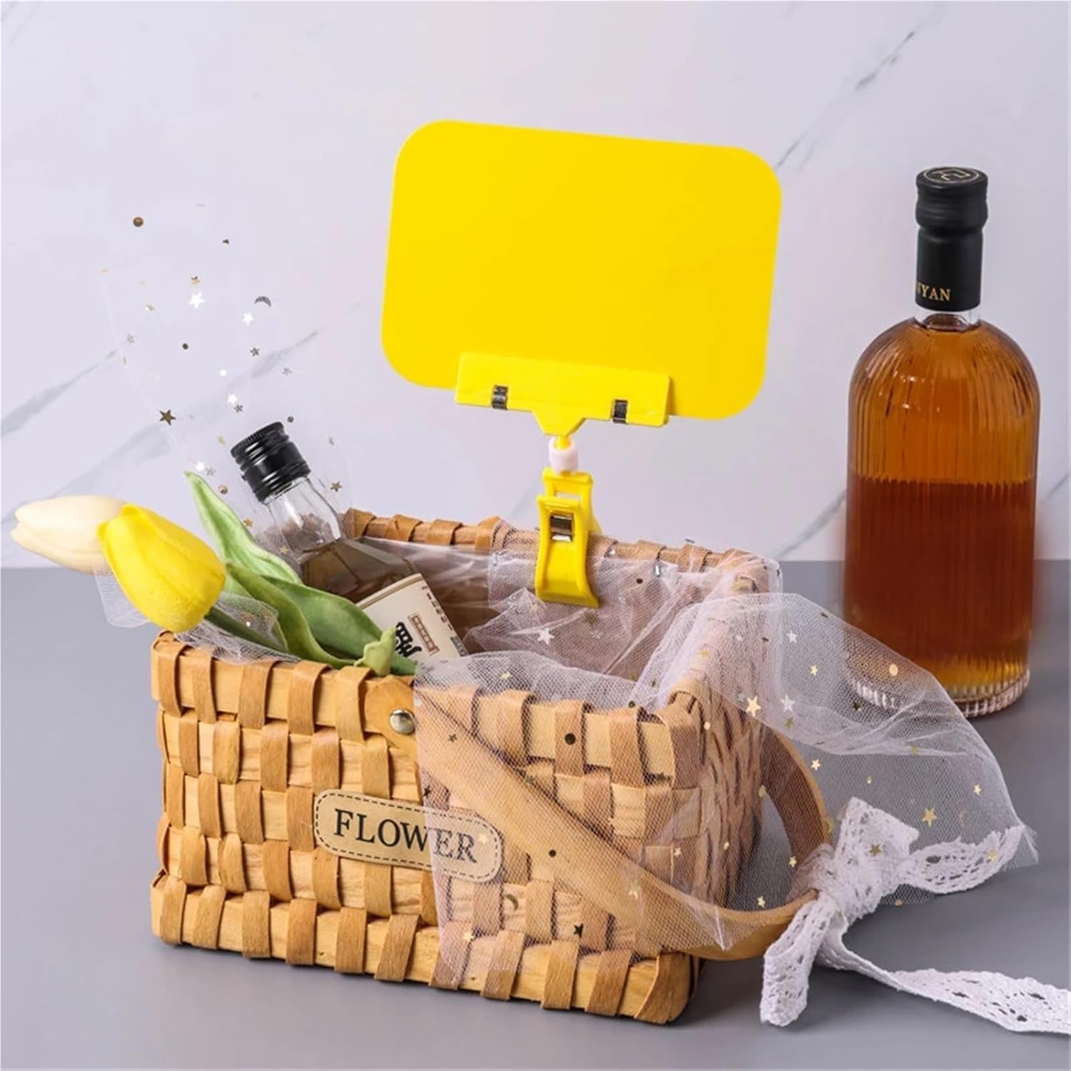 Support de panneau, clips de panneau 10 pièces rectangle de tableau noir double face en plastique
