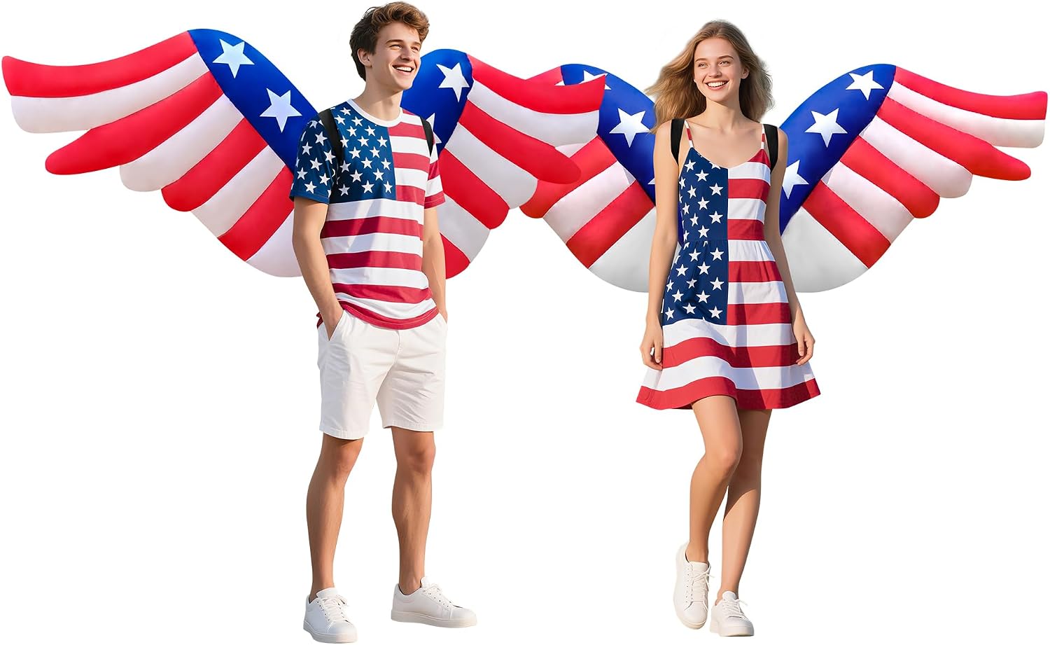Independence Day Inflatable Wings Cosutme Adult Size Blow-up Costume for 4th of July Parade/Party/Halloween Cosplay/ (American Wing)