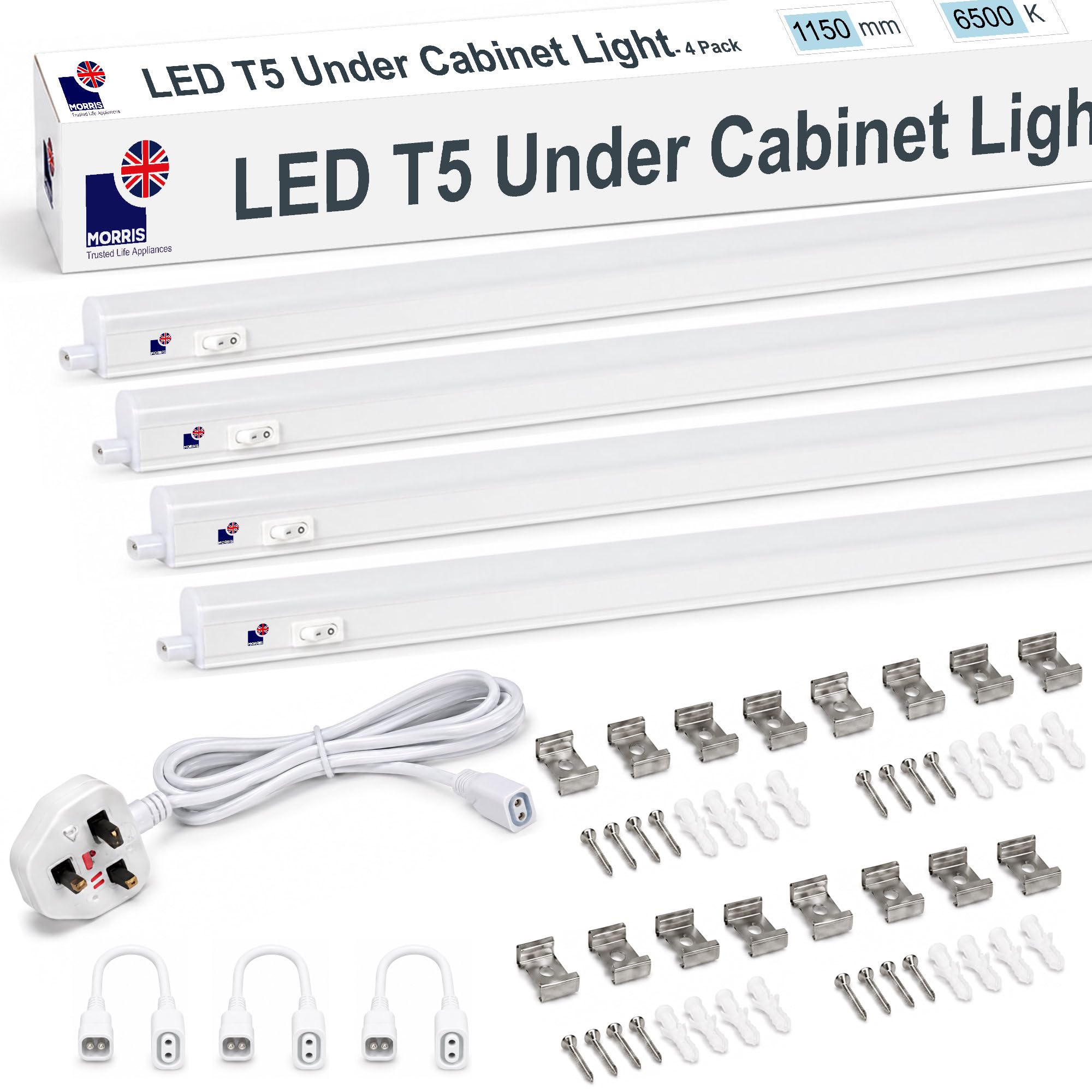 Morris LED Under Cabinet Kitchen Lighting Linkable - 6500K, 1150mm